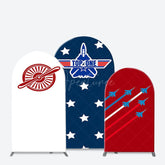 Aperturee - Aperturee Blue Red White Space Fighter Top One Arch Backdrop